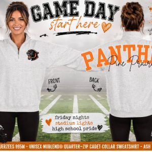 Custom Embroidered School Team Quarter Zip, Personalized Mascot Pullover